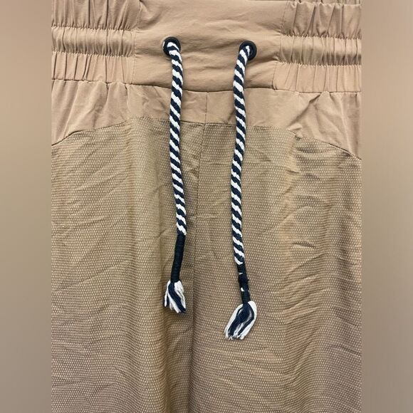 Without Walls Tan Drawstring Trouser Cropped Track Pant Size Small - Picture 4 of 11